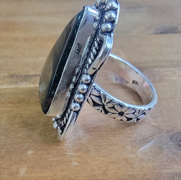 Women Jewelry Bloodstone Jasper Gemstone Ring Size 6 Silver Jewelry Boho Native - Picture 3 of 3